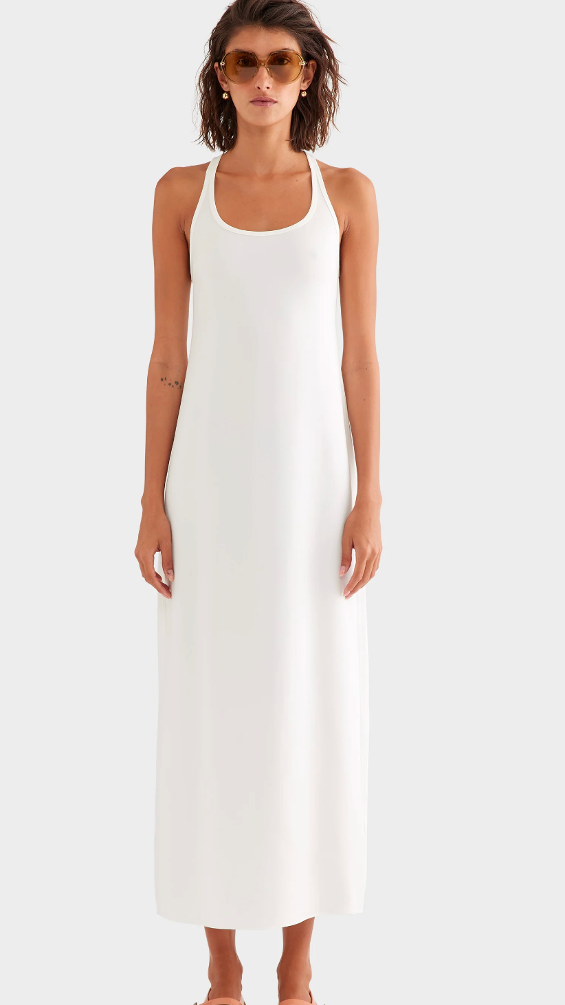 Venroy Open Back Crepe Slip Dress